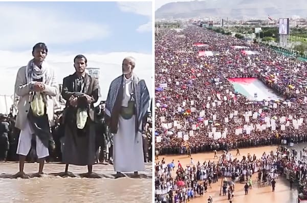 yemen gaza protest flood sanaa