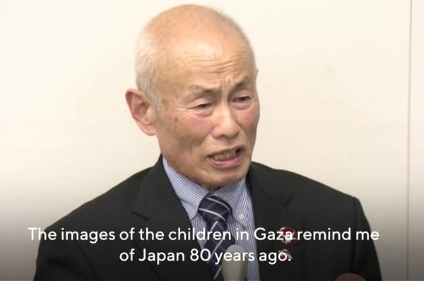 israel condemn Nuclear Bomb Survivor Toshiyuki Mimaki compare gaza hiroshima