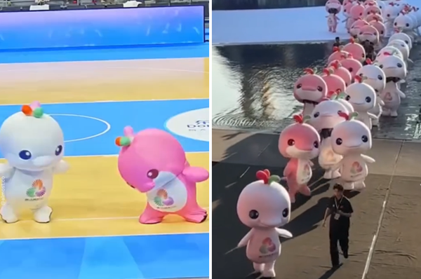 china white dolphin mascot national games cute