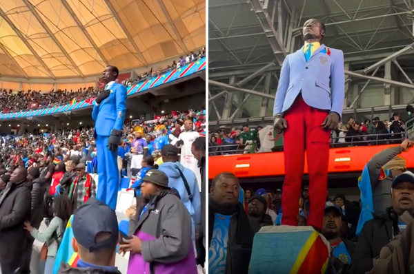 drc football fan patrice lumumba posing afcon