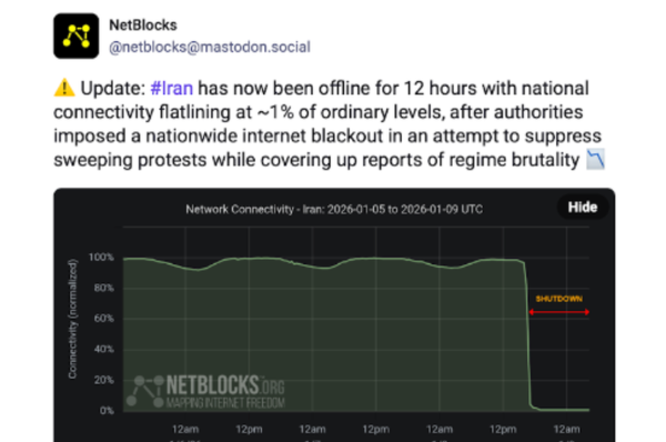iran internet shut down anti government protests
