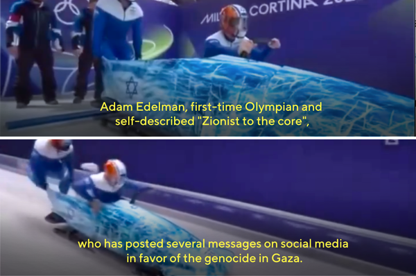 stefan reina swiss commentator call out israeli zionist olympics genocide