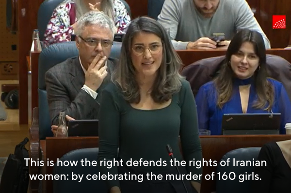 manuela bergerot spain feminism not excuse us israel bomb iran