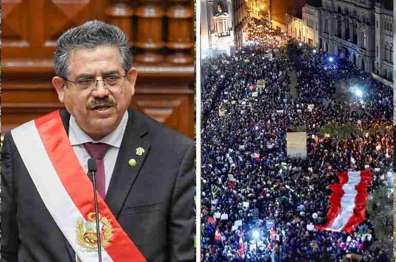 manuel merino peru president resign protests