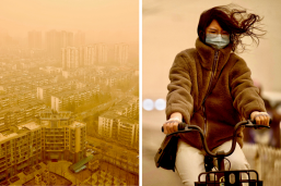 china beijing sandstorm mongolia haze houses bicycle thumbnail