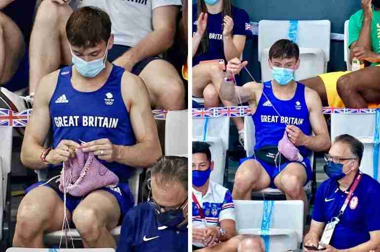British Diver Tom Daley Was Spotted Knitting In The Olympic Stands And