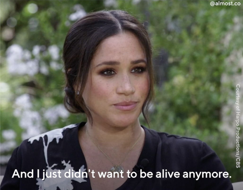 Meghan Markle brings up sucidial thoughts during her time as a working member of royal family in an interview with Oprah Winfrey 