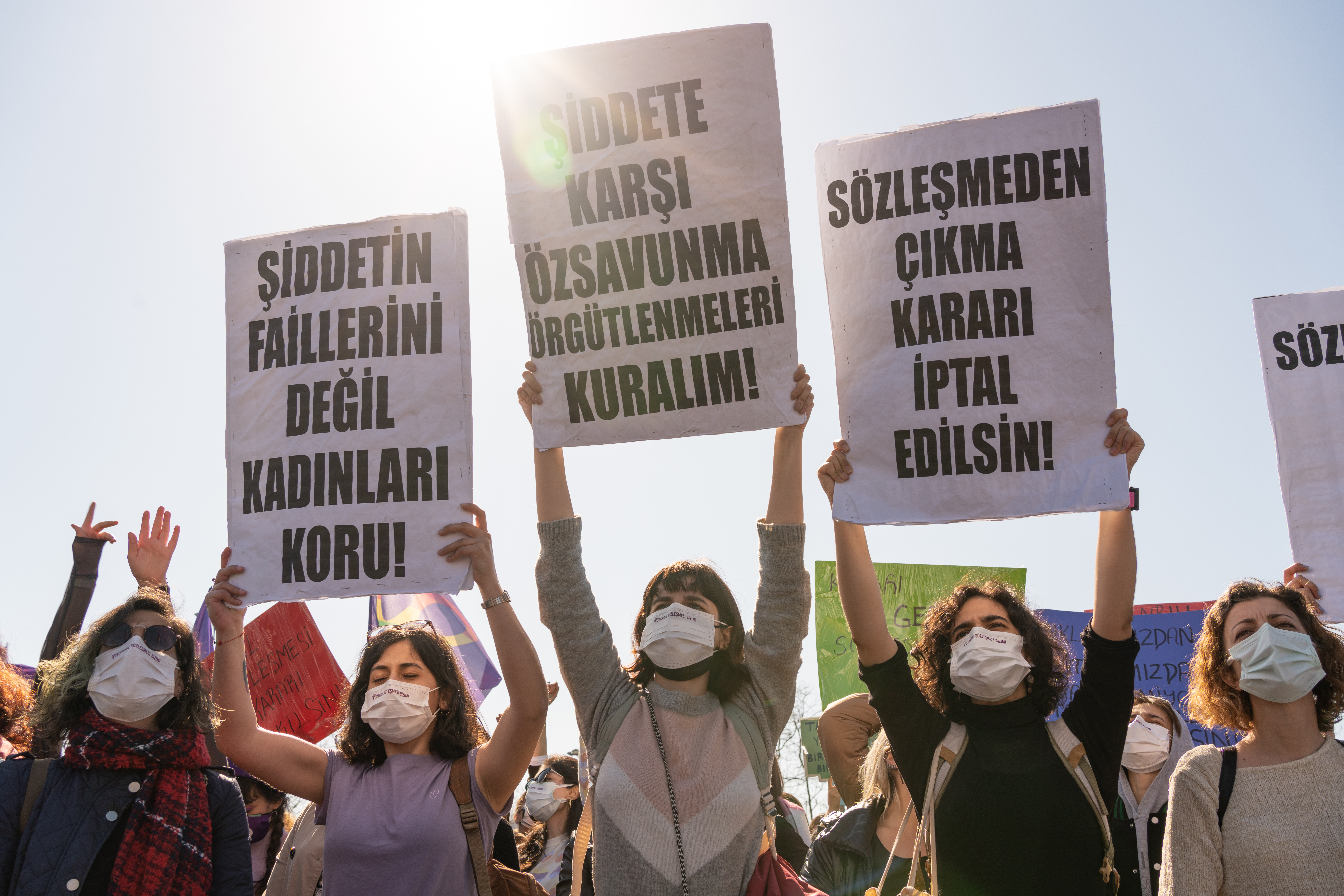 Women and LGBTQI activists protest against Turkey's withdrawal from the Istanbul Convention in Istanbul photo.