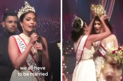 The Winner Of Mrs Sri Lanka Had Her Crown Ripped Off By A Former Winner Who Thought She Was Divorced