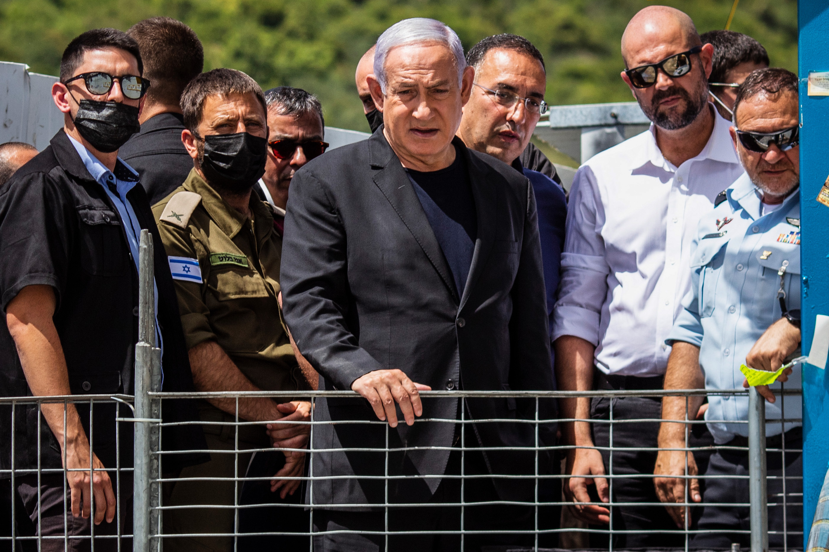 Israeli Prime Minister Benjamin Netanyahu visits the Jewish Orthodox pilgrimage site of Mount Meron, where dozens of worshippers were killed in a stampede during the Jewish religious festival of Lag Ba'Omer in northern Israel.