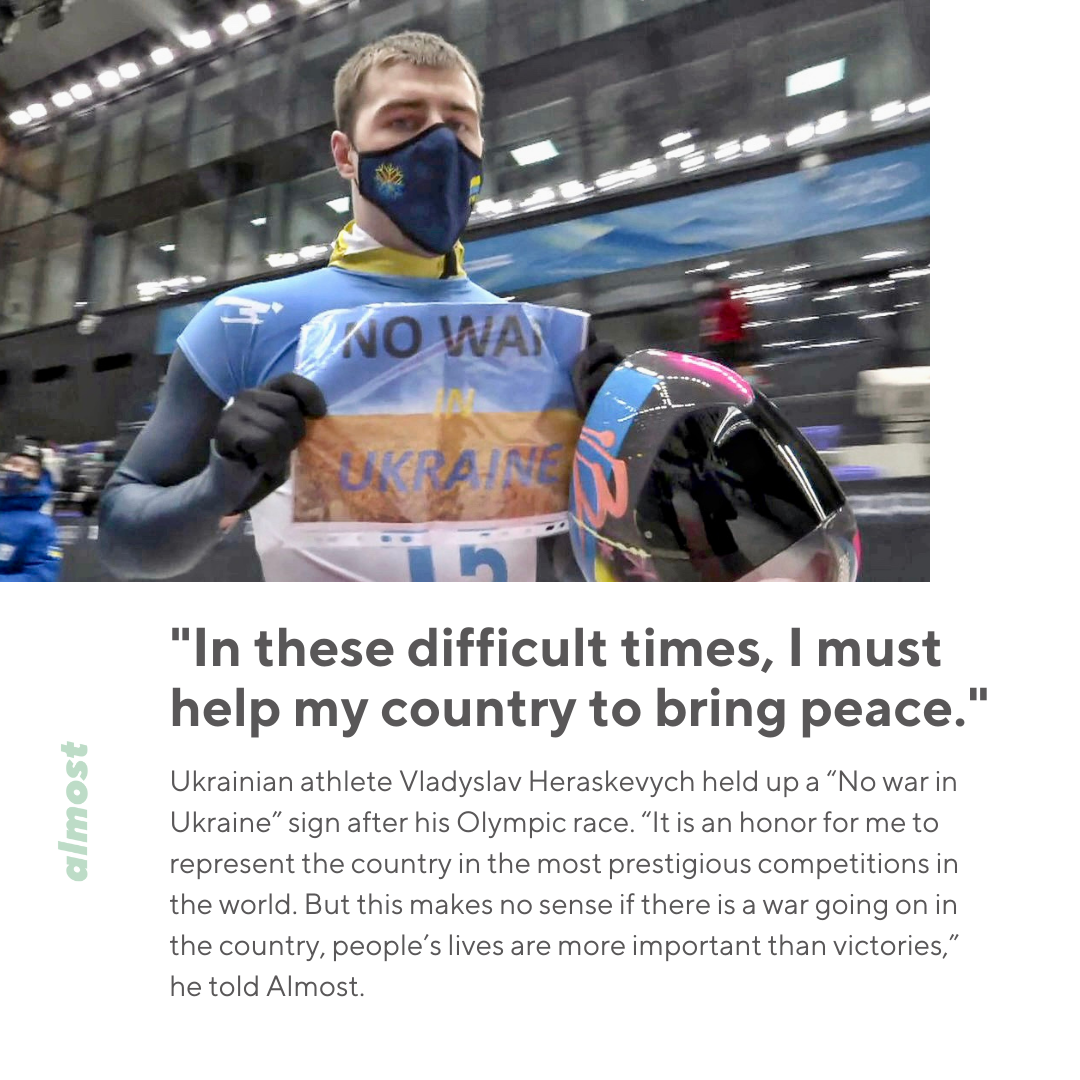 ukraine athlete vladyslav heraskevych no war protest olympics