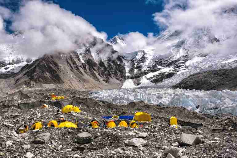 nepal mount everest base camp moving climate change
