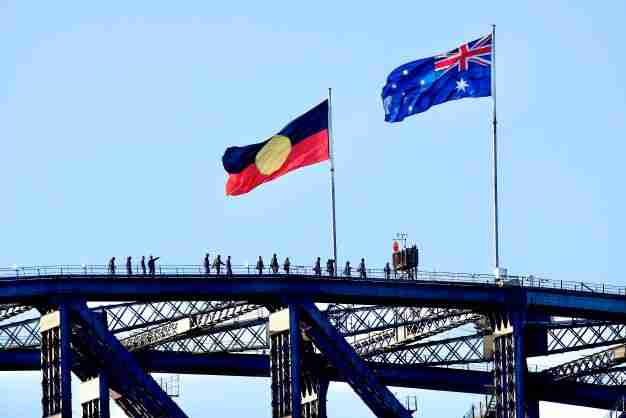 cheree toka aboriginal flag sydney harbour bridge australia