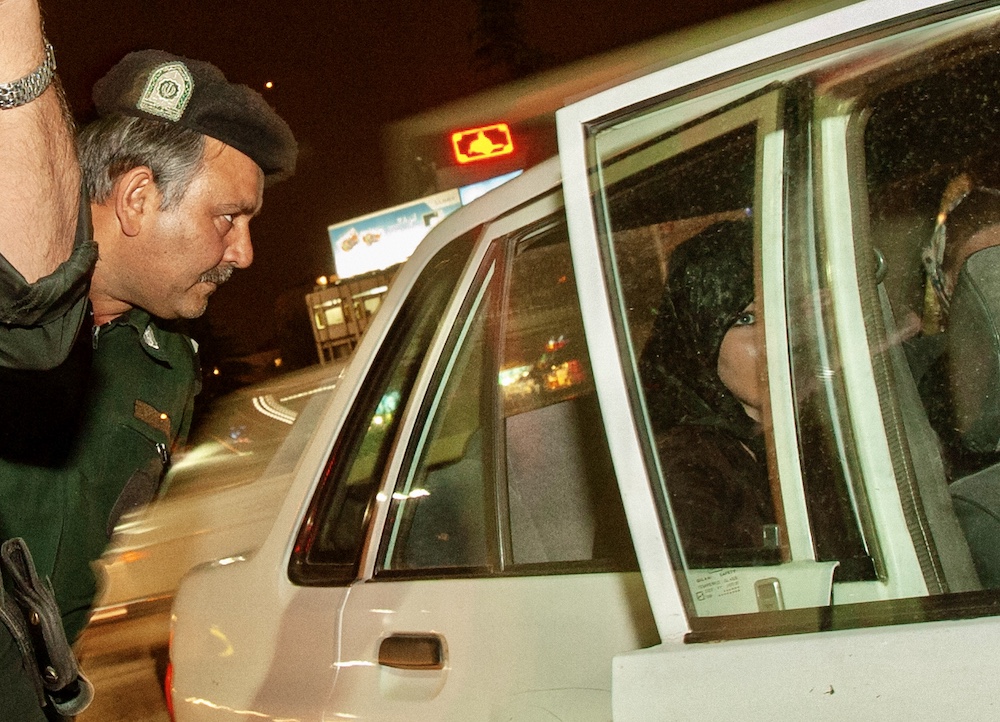 iran morality police inspect car hijab woman