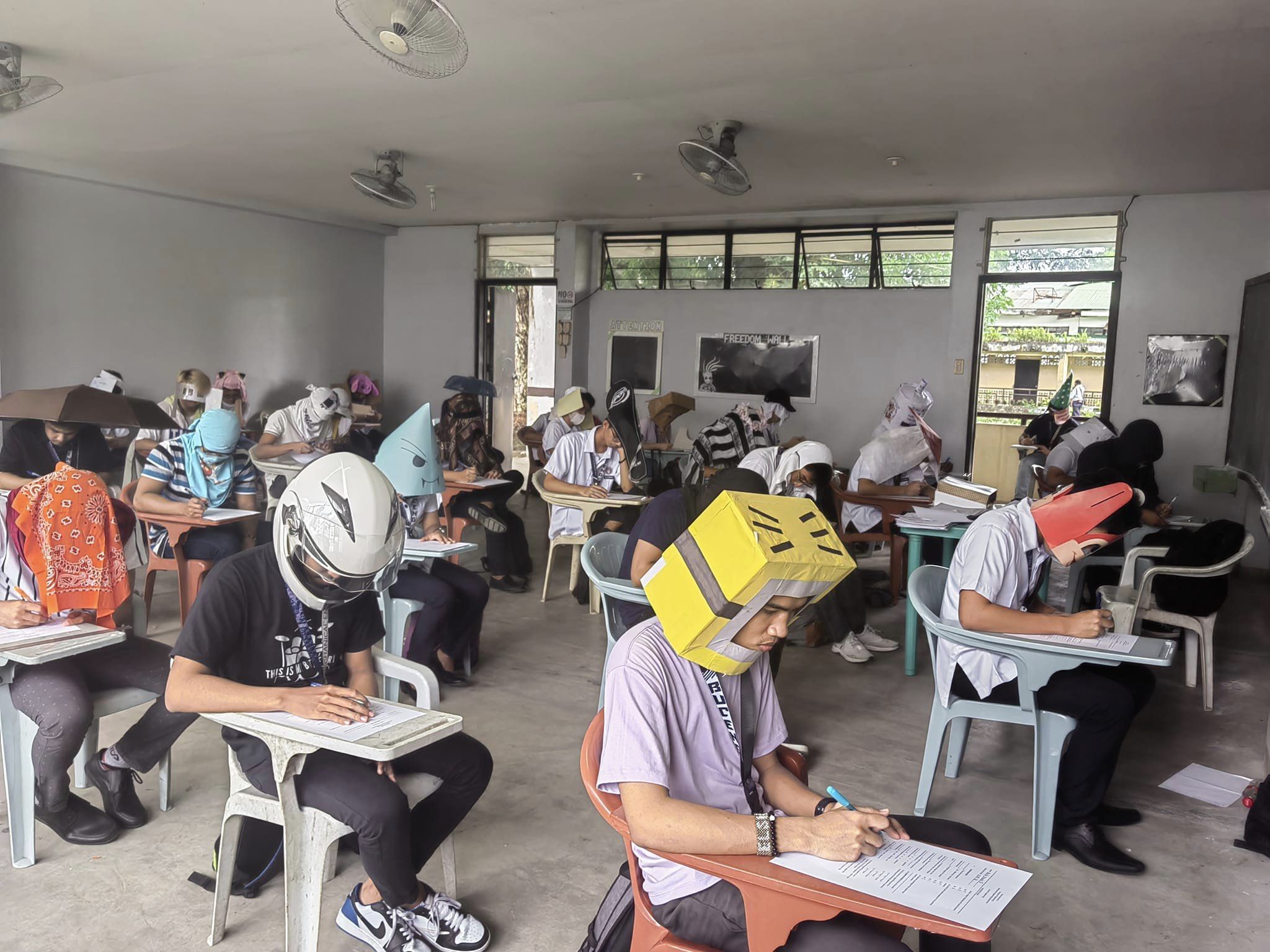 This Philippine Professor Asked Her Students To Make “Anti-Cheating” Hats For An Exam And They Delivered