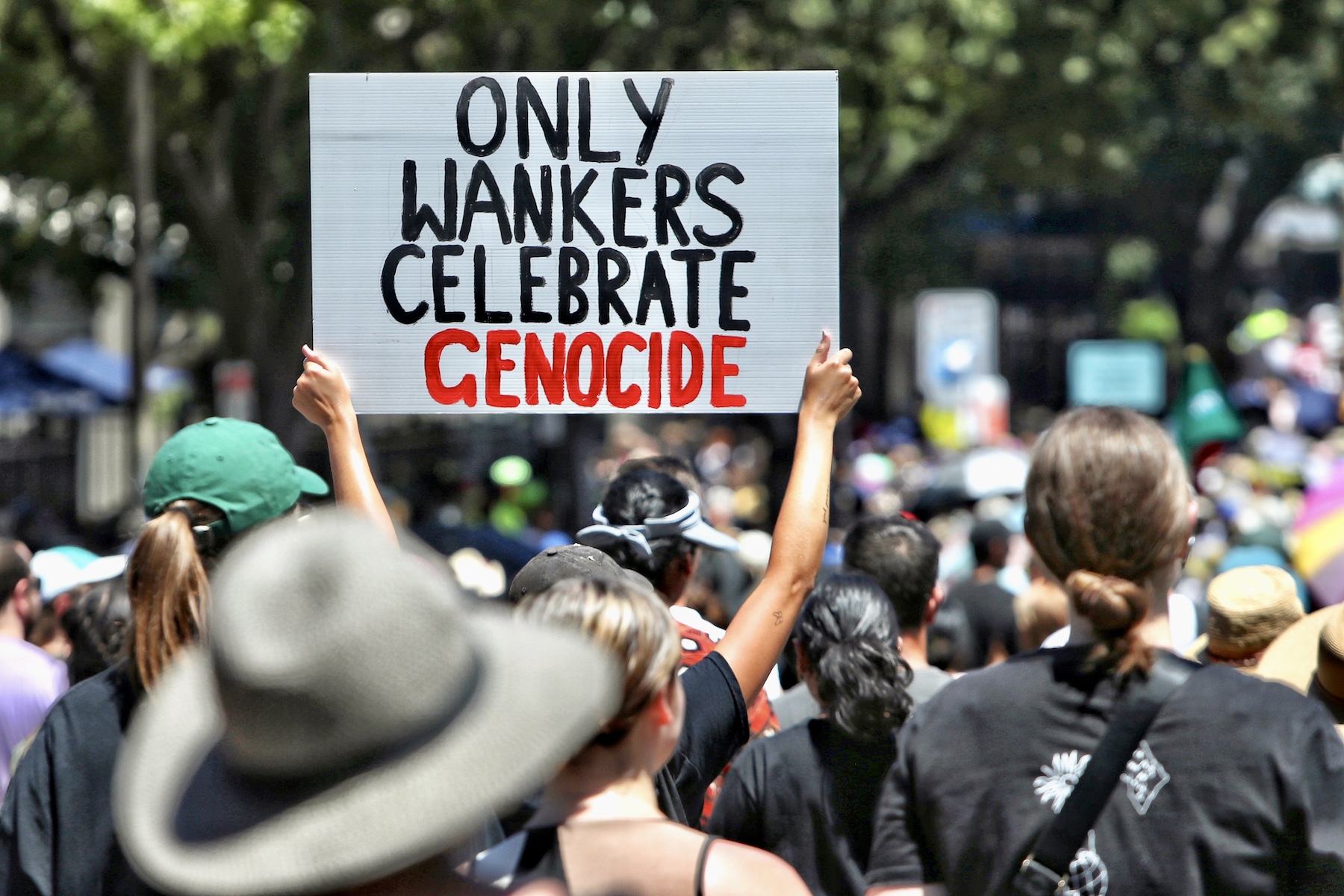 only wankers celebrate genocide australia invasion day protest 2023