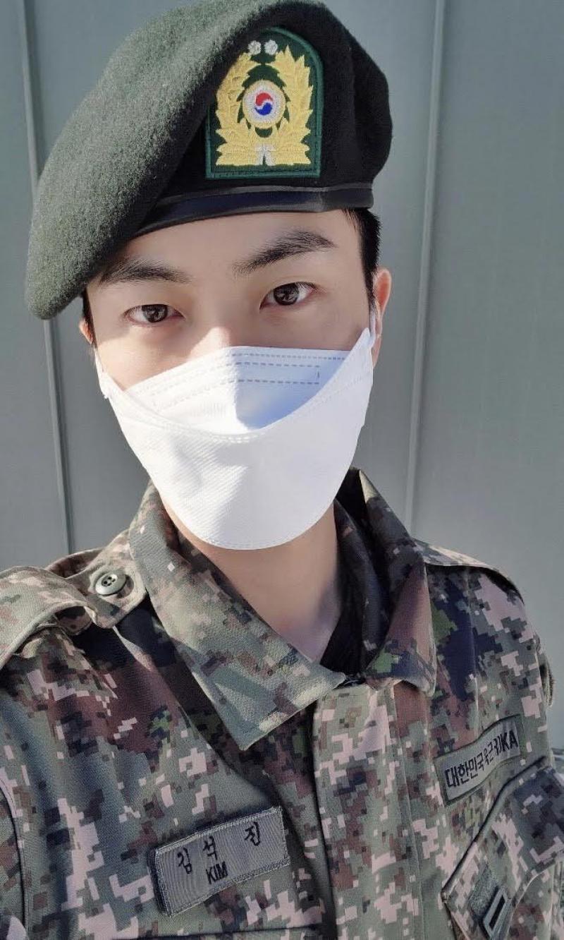 bts jin military basic training photo weverse