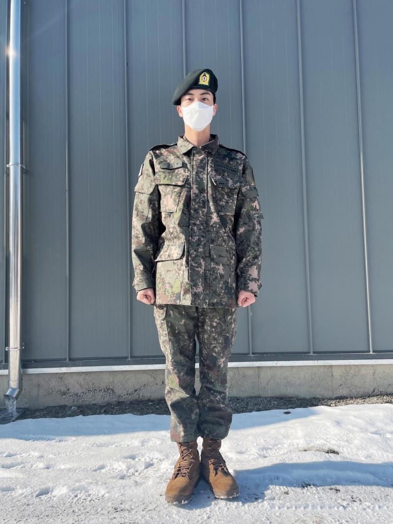 bts jin military basic training photo weverse