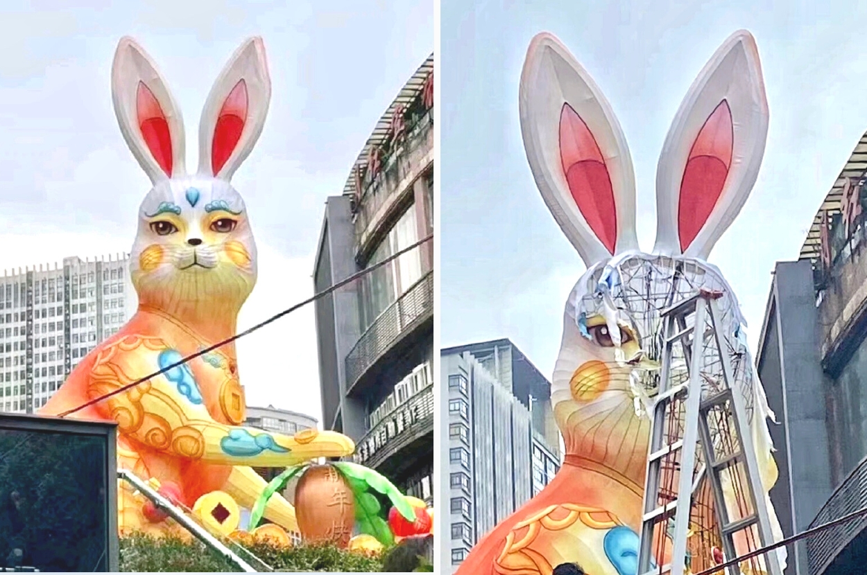 This Giant Rabbit Lantern In China Was Removed For Being Too Ugly