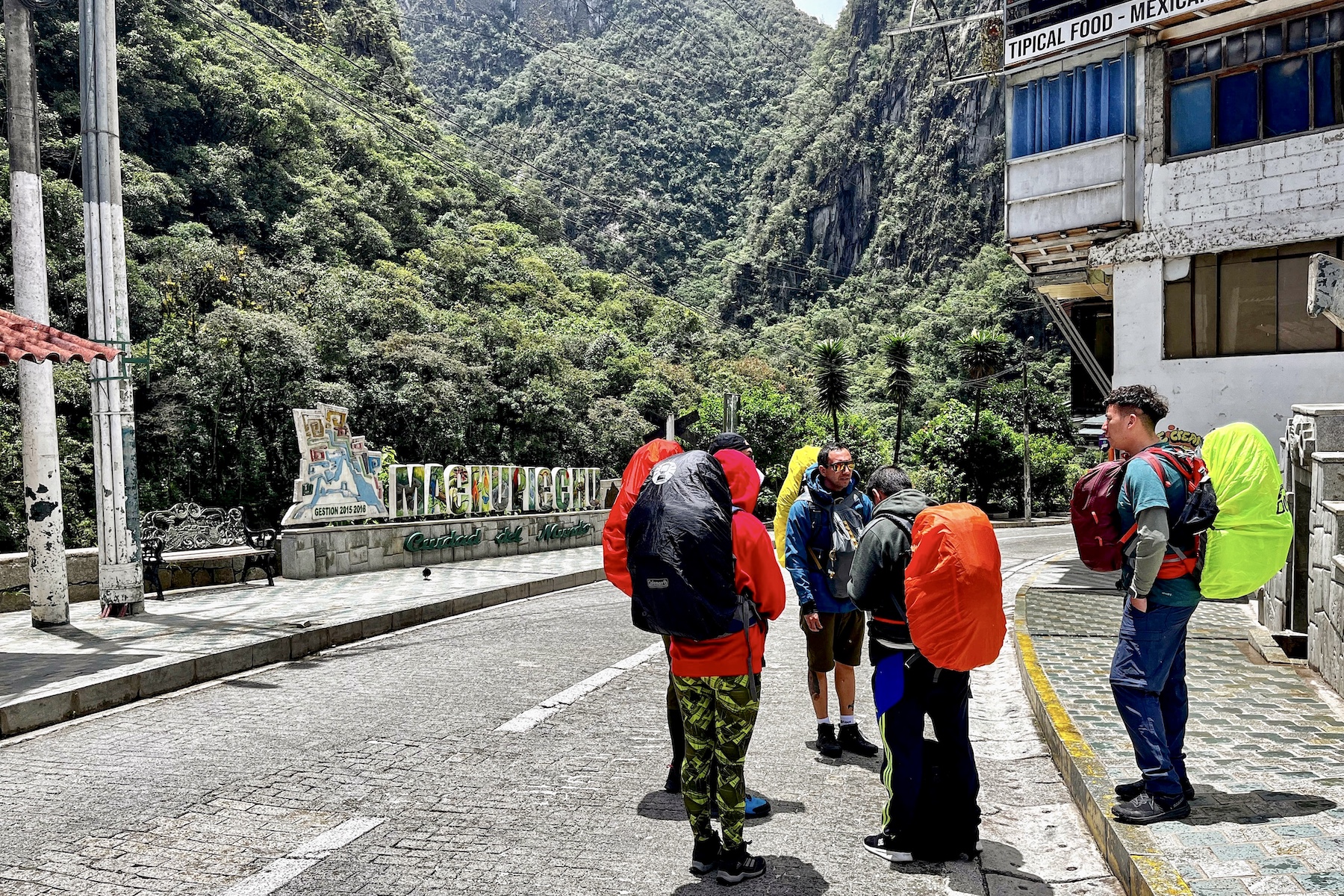 tourists at the entrance of Machu Picchu and it's now closed indefinitely