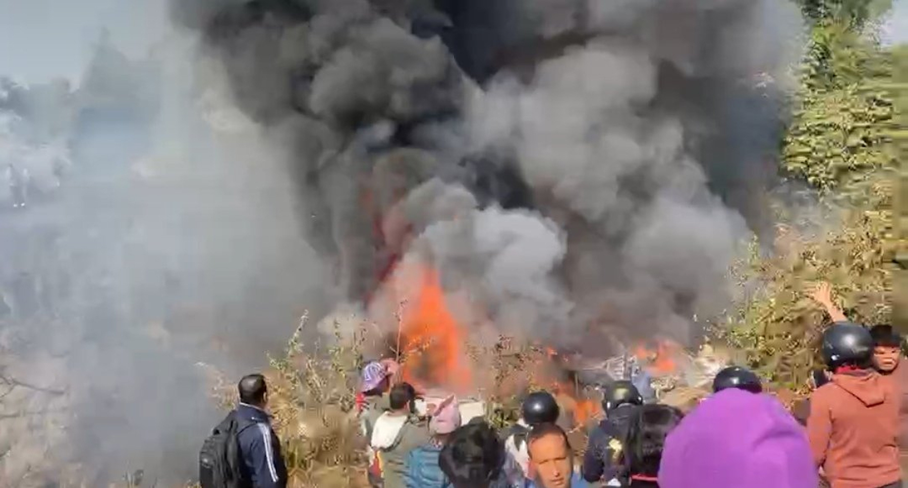 nepal plane crash scene 2023 yeti airlines