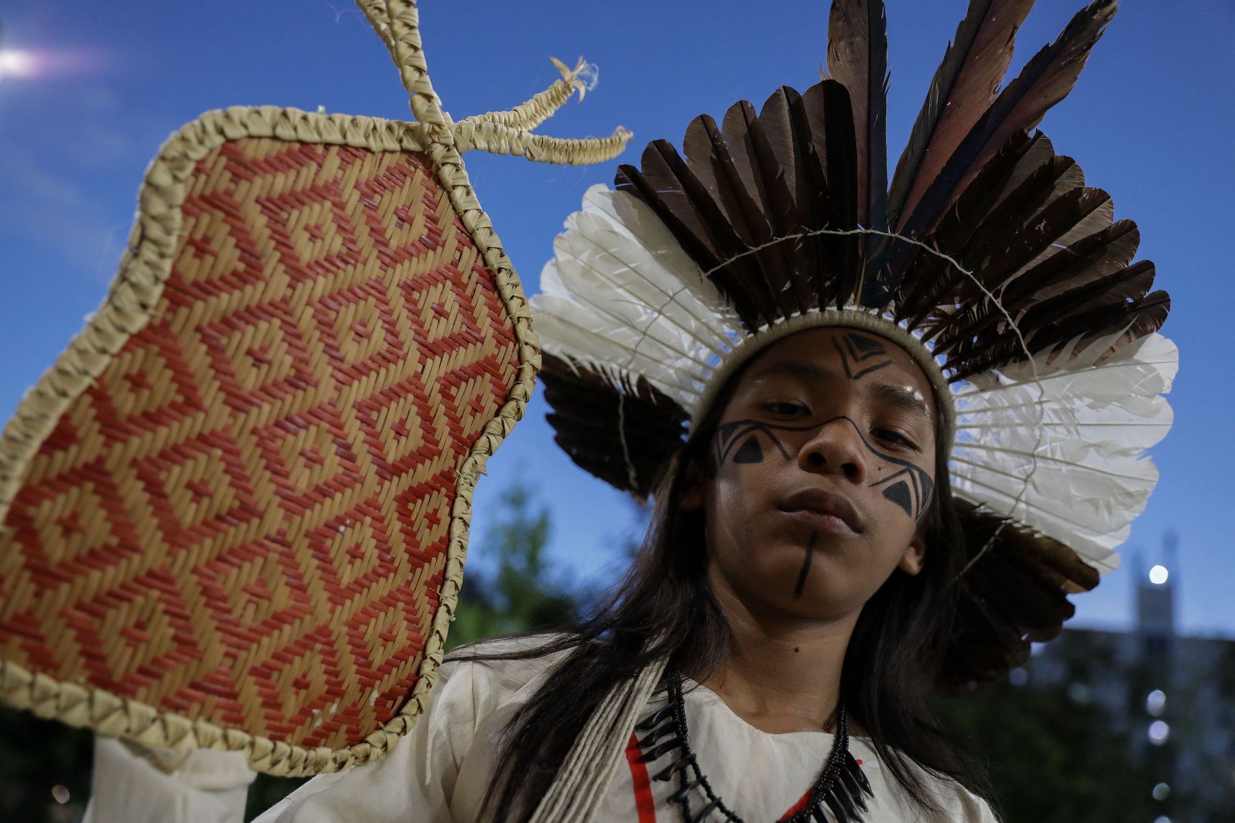 An Indigenous model posing for picture during fashion show