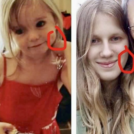polish woman julia put her picture showing that both madeleine mccann and her has dimple