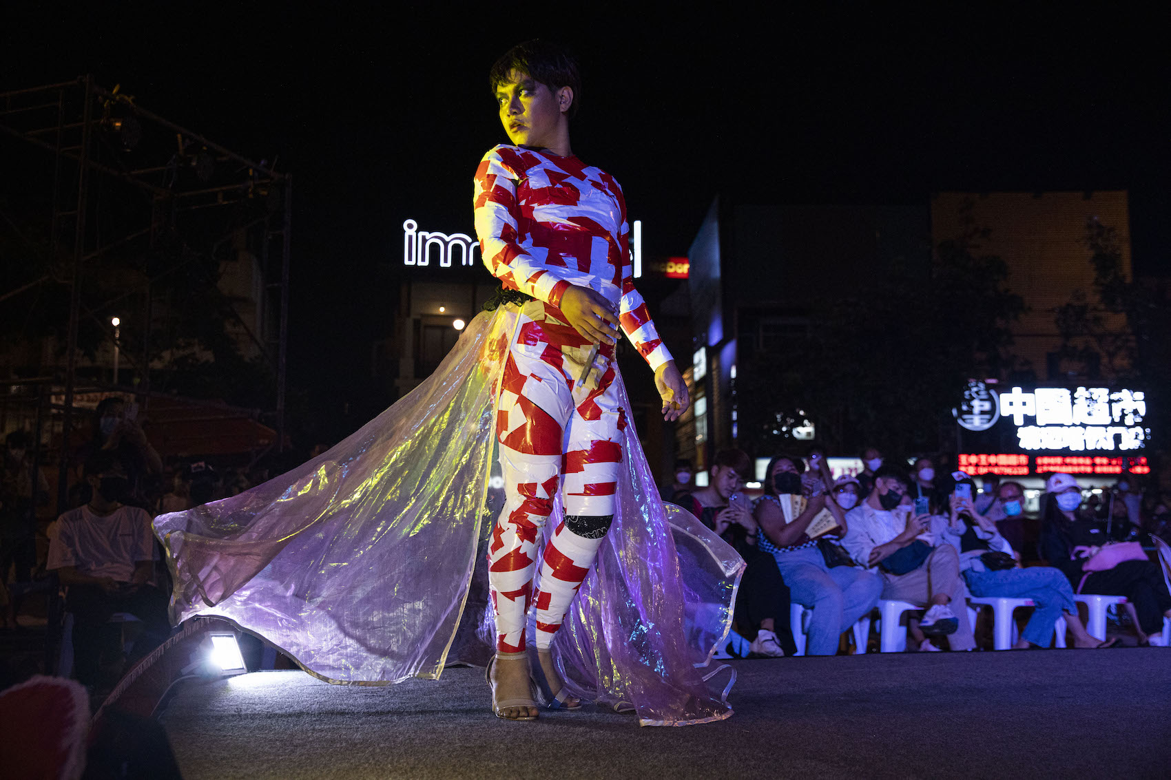 Thai activists take part in a sex worker fashion show on Labor Day on May 01, 2022 in Chiang Mai, Thailand