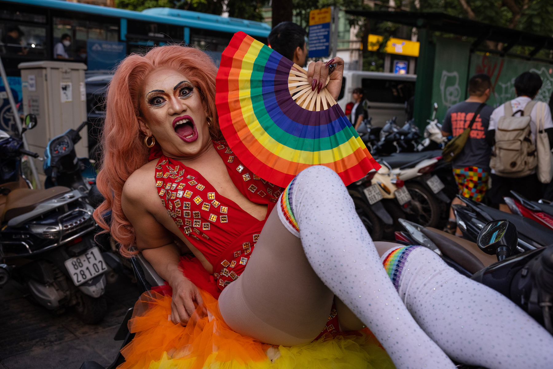 Filipina drag queen in 2023 pride parade vietnam