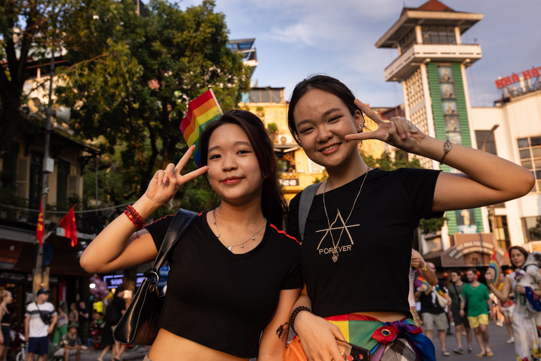 people posing in 2023 pride parade vietnam