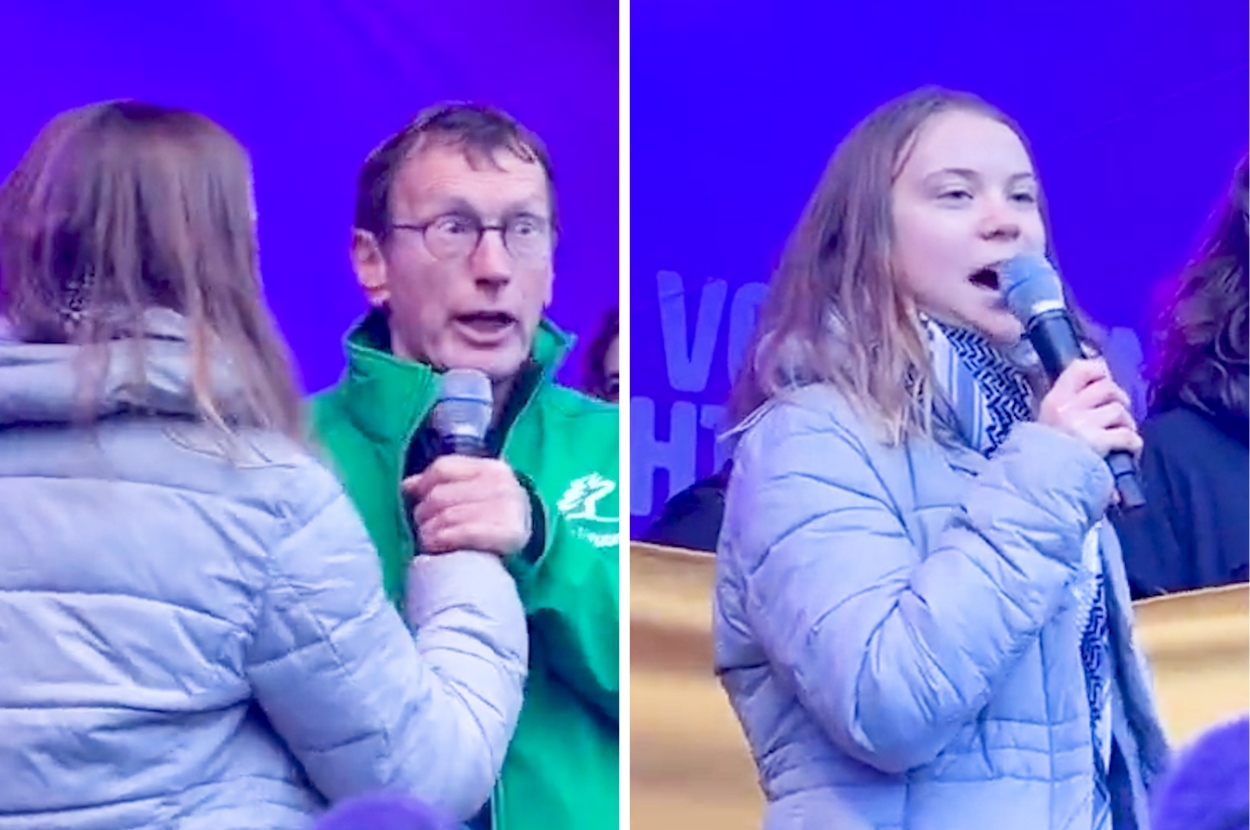 A Man Tried To Stop Greta Thunberg Speaking About Gaza At A Climate Protest And Her Response Was Perfect