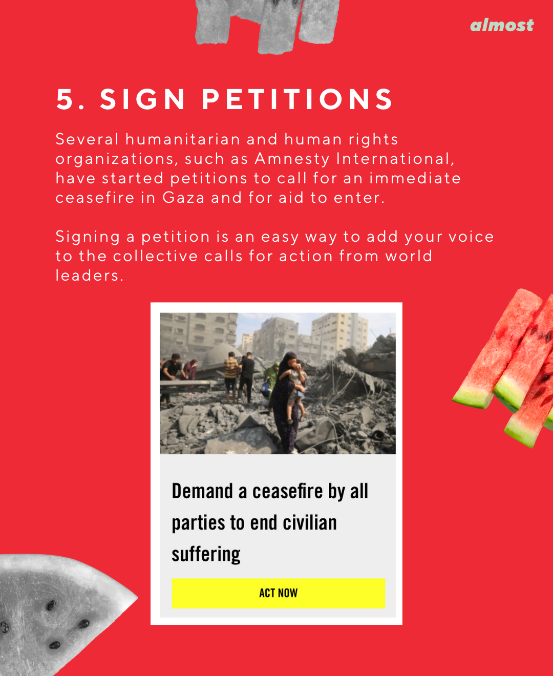help gaza sign petition