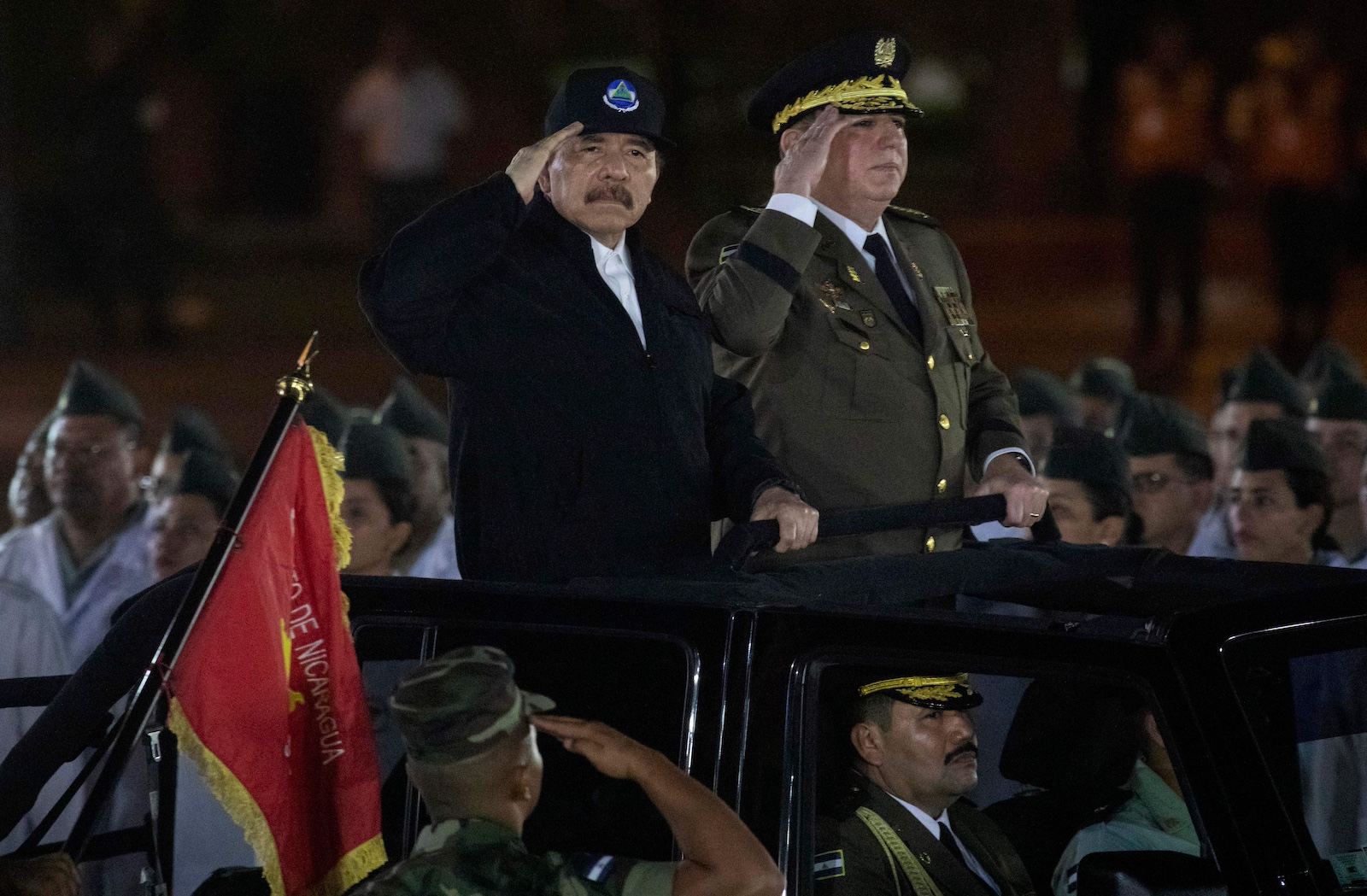 Nicaragua President Daniel Ortega and Commander in Chief of the Nicaraguan Army General Julio Aviles