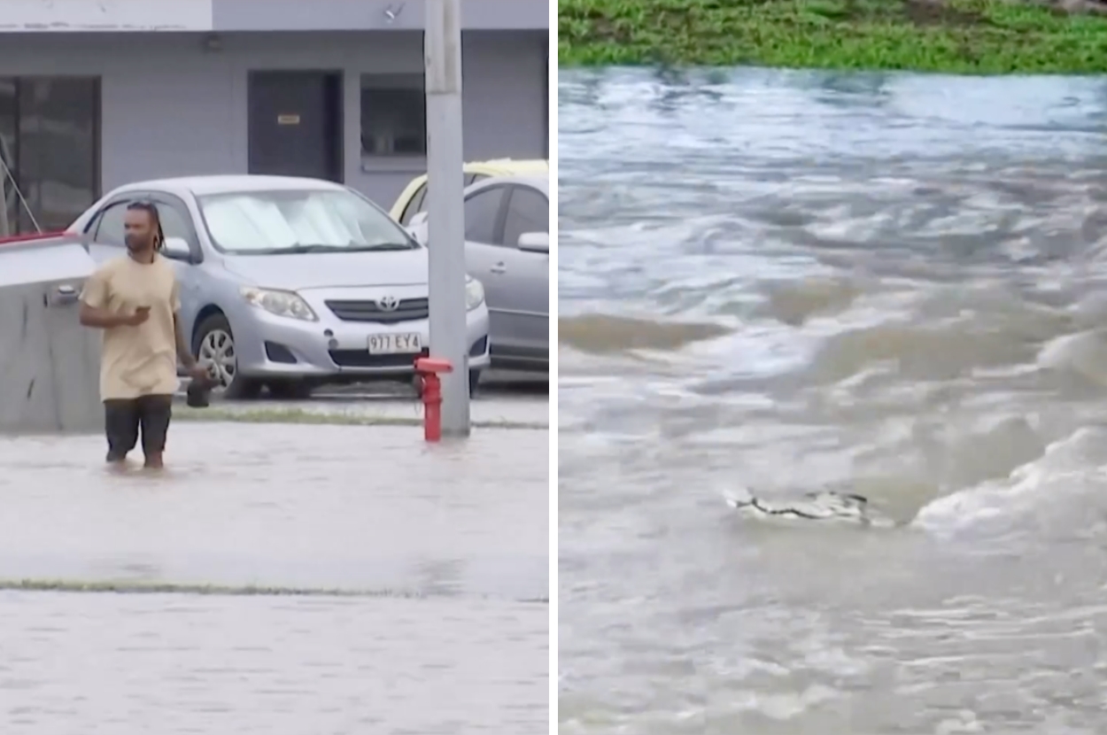 A Cyclone Dumped So Much Rain On This Australian State That A Crocodile Was Spotted In A Flooded Town