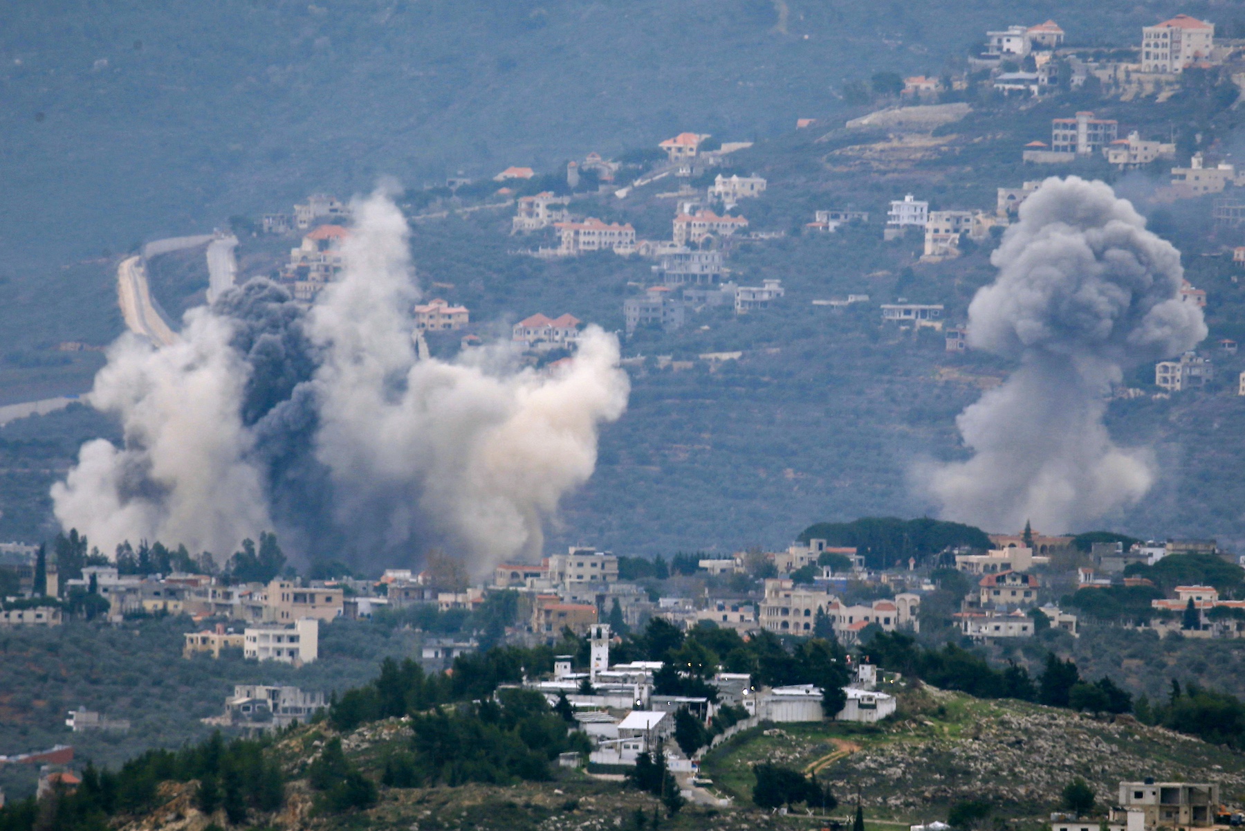 Smoke Israeli bombardment over Lebanon