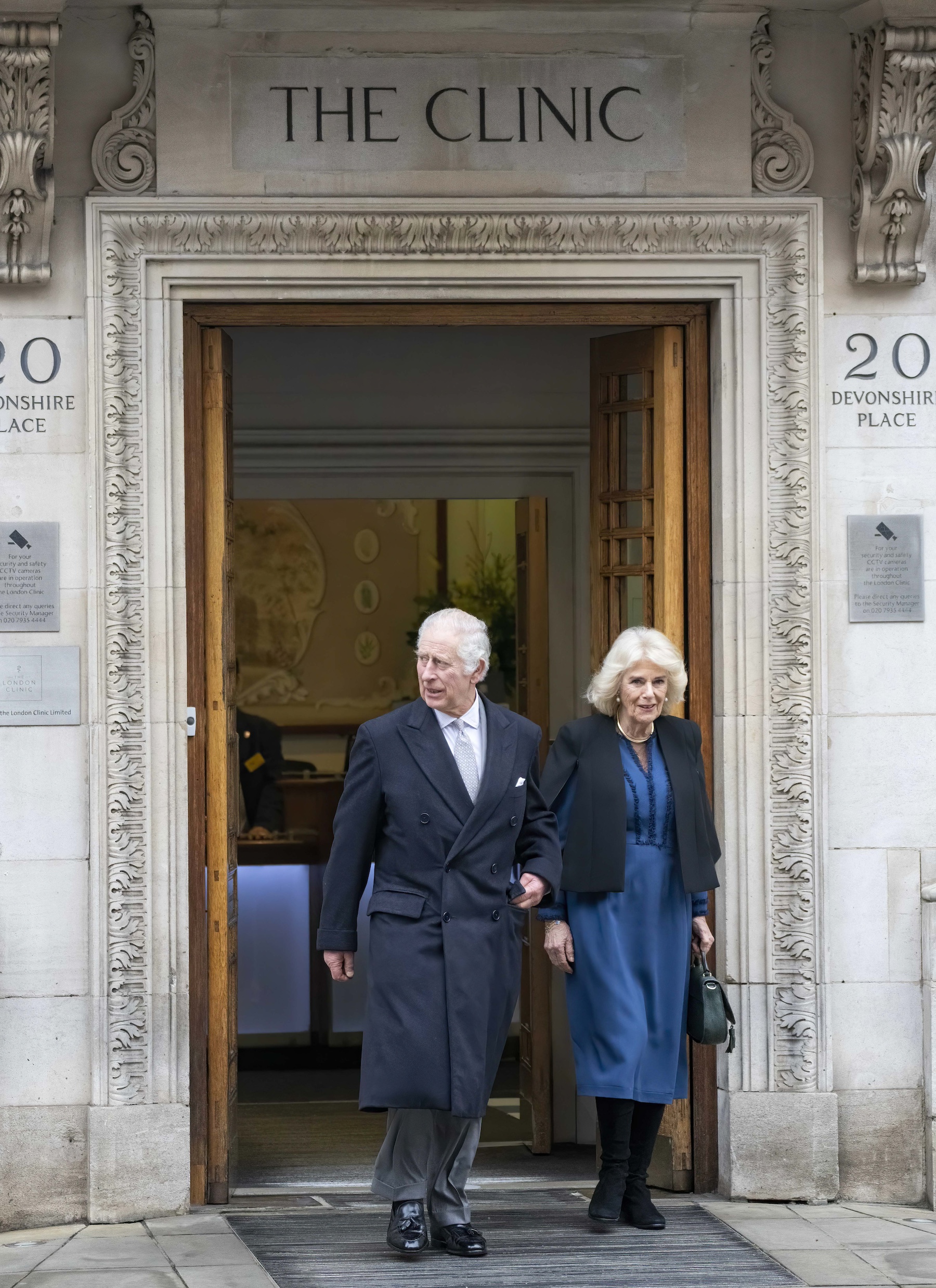 King Charles Queen Camilla leaves The London Clinic