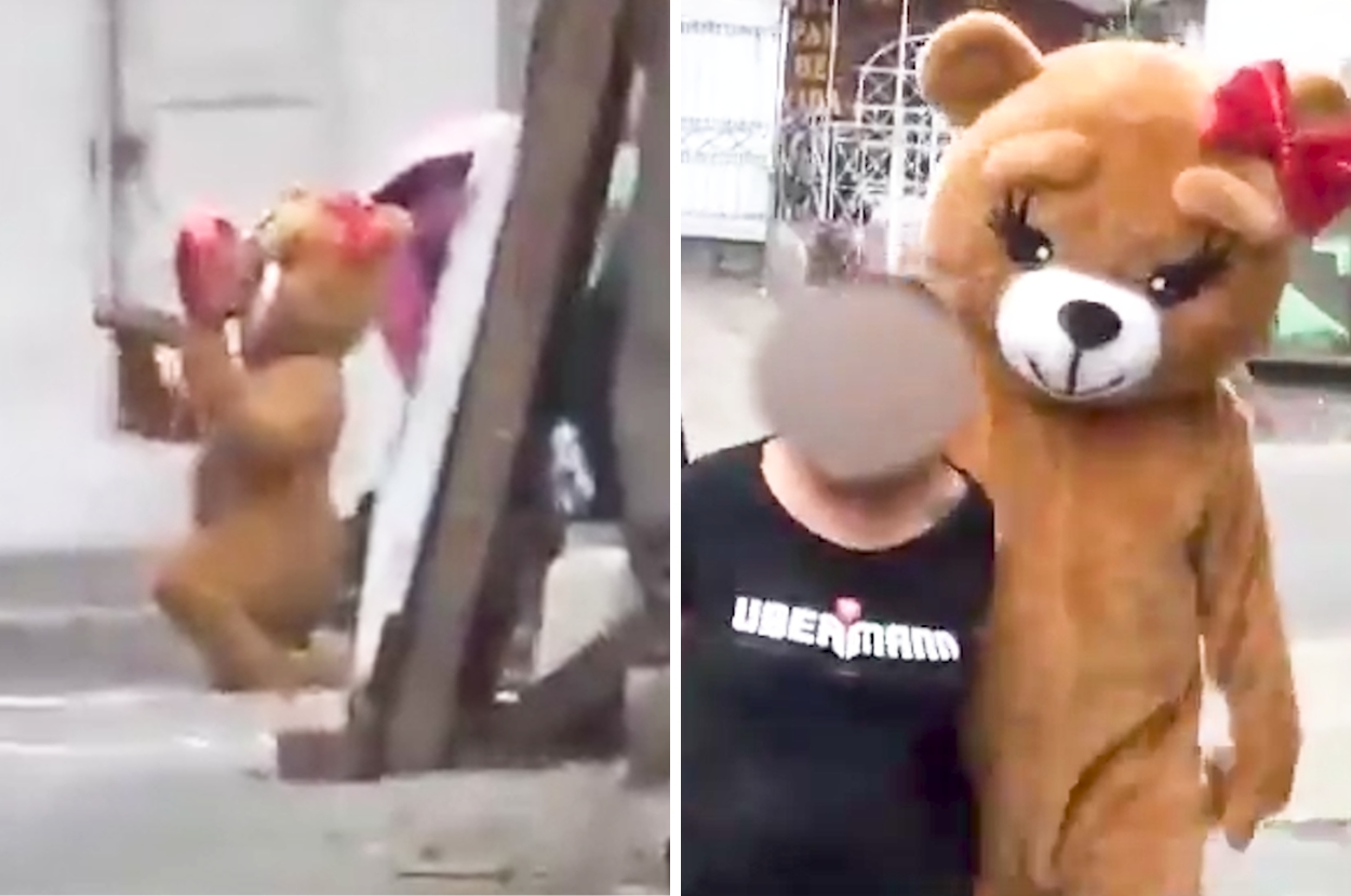 This Peruvian Police Officer Caught A Drug Dealer By Dressing Up As A Teddy Bear With A Valentine’s Note