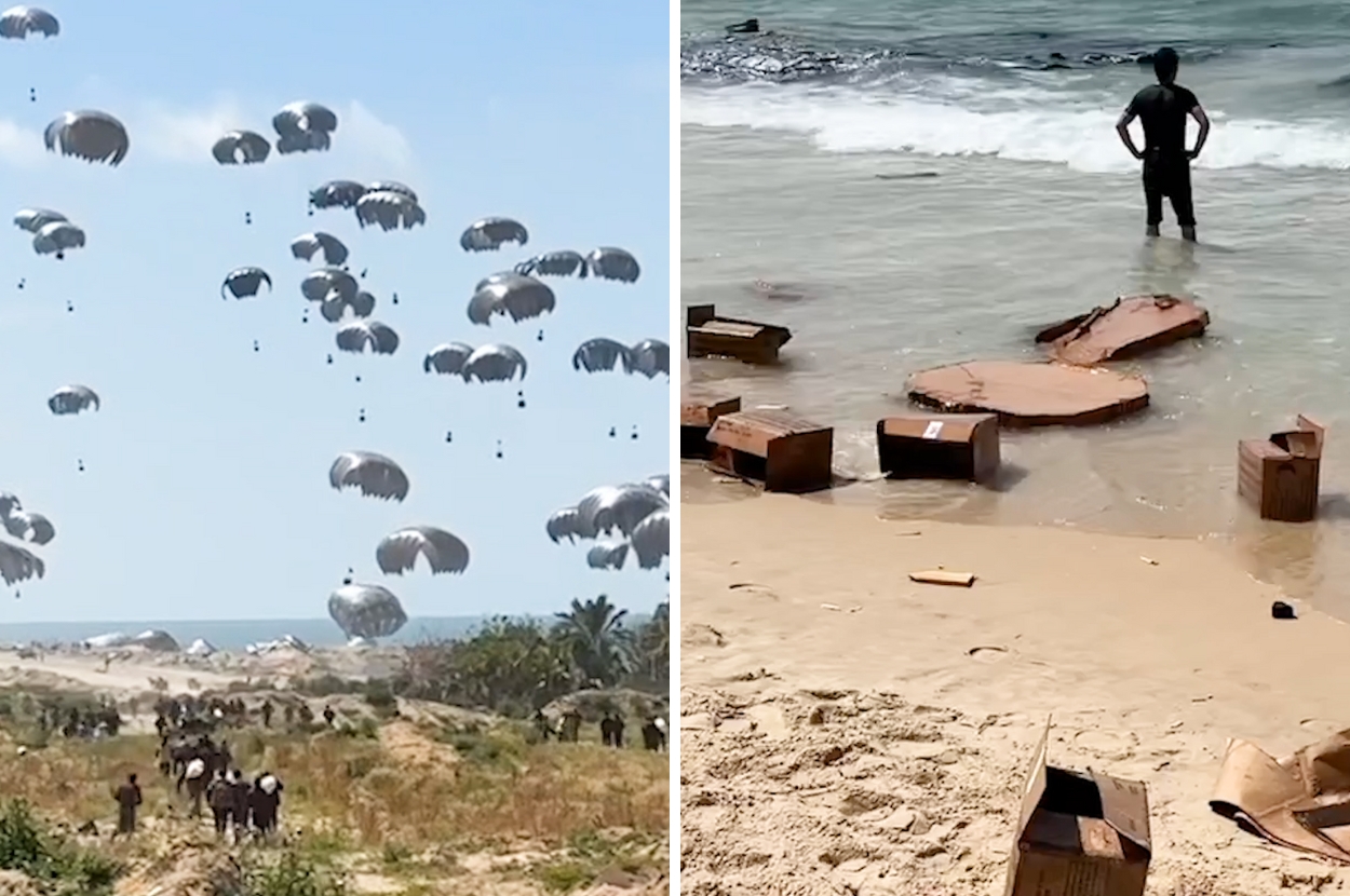 12 People Have Died In Gaza After They Drowned Trying To Get Airdropped Aid That Fell In The Sea