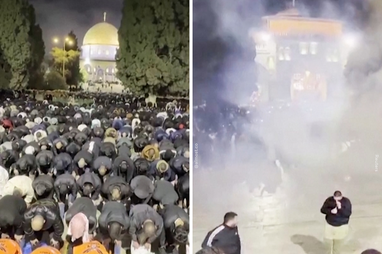 Israeli Forces Fired Tear Gas At Worshippers In Al-Aqsa Mosque On The Last Friday Of Ramadan
